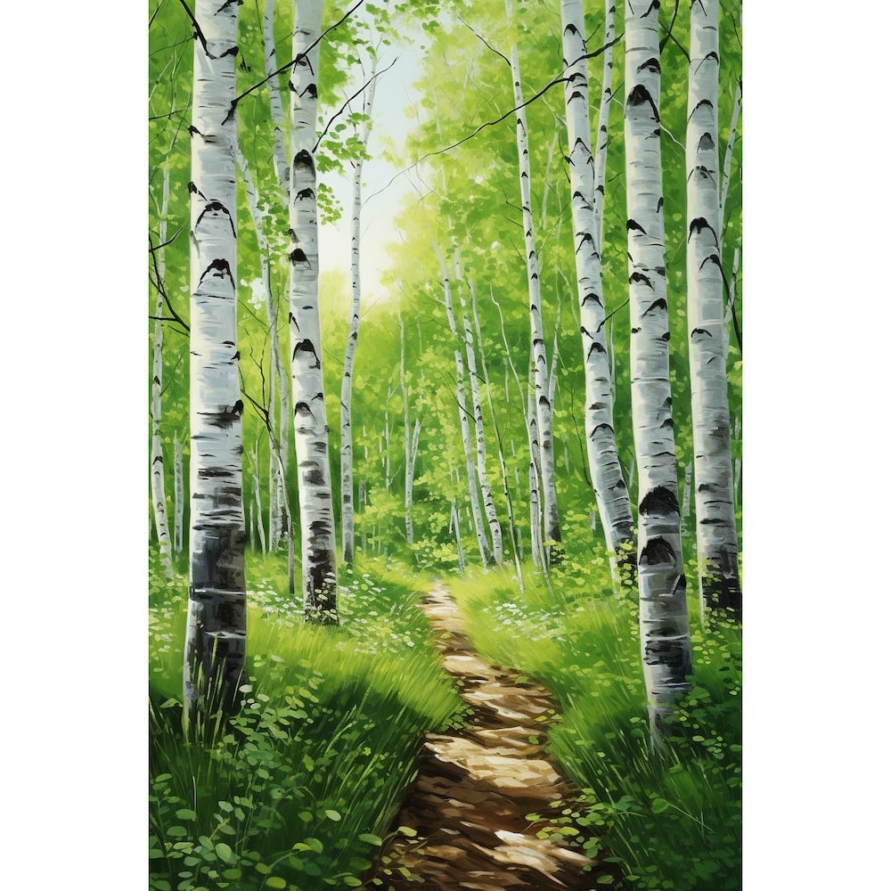 Tableau Bouleau Acrylique, art mural décoration nature