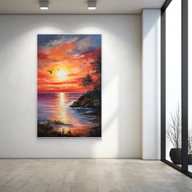 Tableau Acrylique Coucher de Soleil, art mural décoration nature