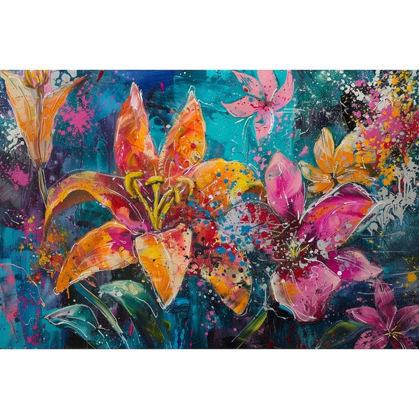 Tableau Acrylique de Fleurs Moderne
