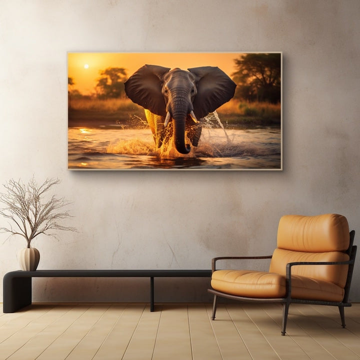 Tableau Éléphant d'Afrique en Marche, art mural décoration nature