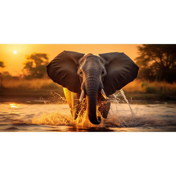 Tableau Éléphant d'Afrique en Marche, art mural décoration nature