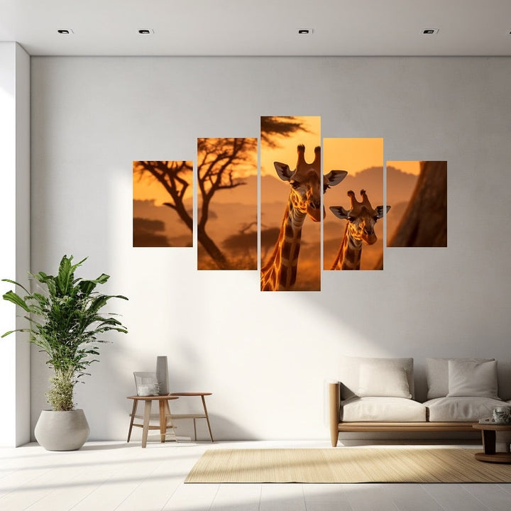 Tableau Africain Girafe, art mural décoration nature