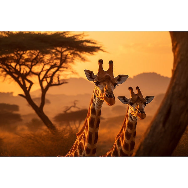 Tableau Africain Girafe, art mural décoration nature