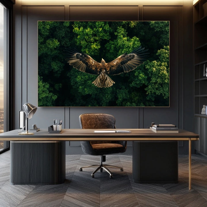 Tableau Aigle en Vol, art mural décoration nature