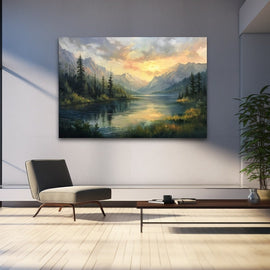 Tableau Ancien Paysage, art mural décoration nature