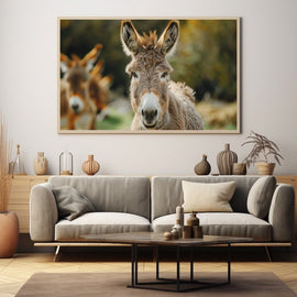 Tableau Âne Portrait en Gros Plan, art mural décoration nature