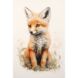 Tableau Enfant Animal Renard, art mural décoration nature