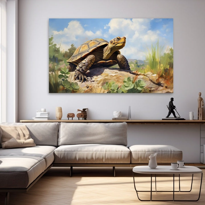 Tableau Animaux Colorés Tortues, art mural décoration nature