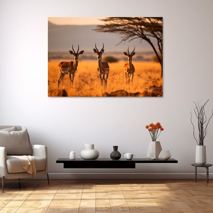 Tableau Savane Acacia Solitaire, art mural décoration nature