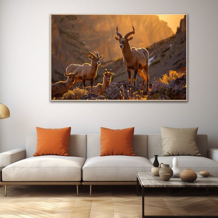 Tableau Bouquetins des Alpes, art mural décoration nature