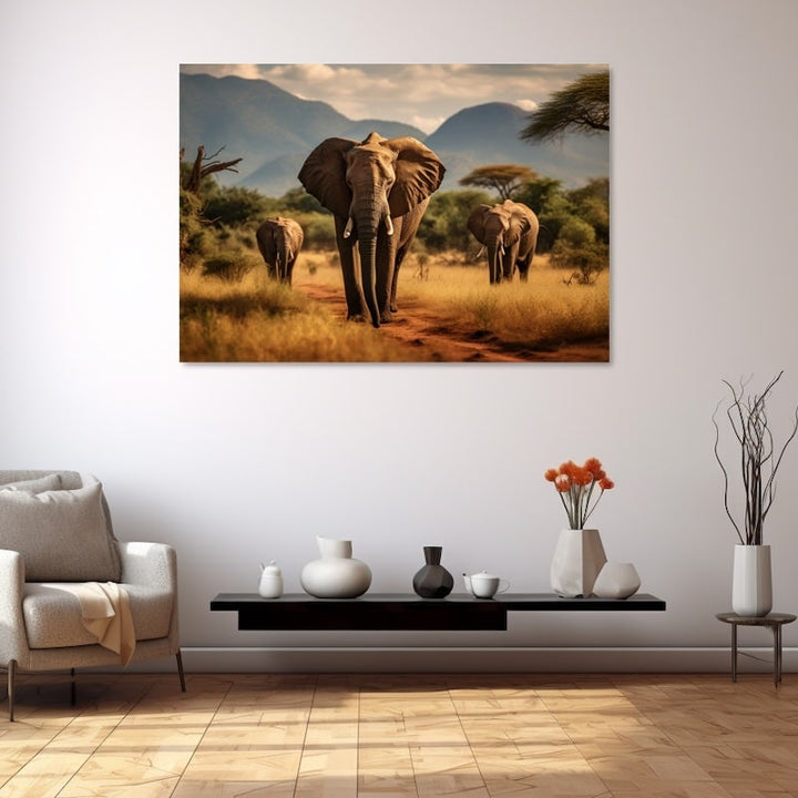 Tableau Animaux Éléphants, art mural décoration nature