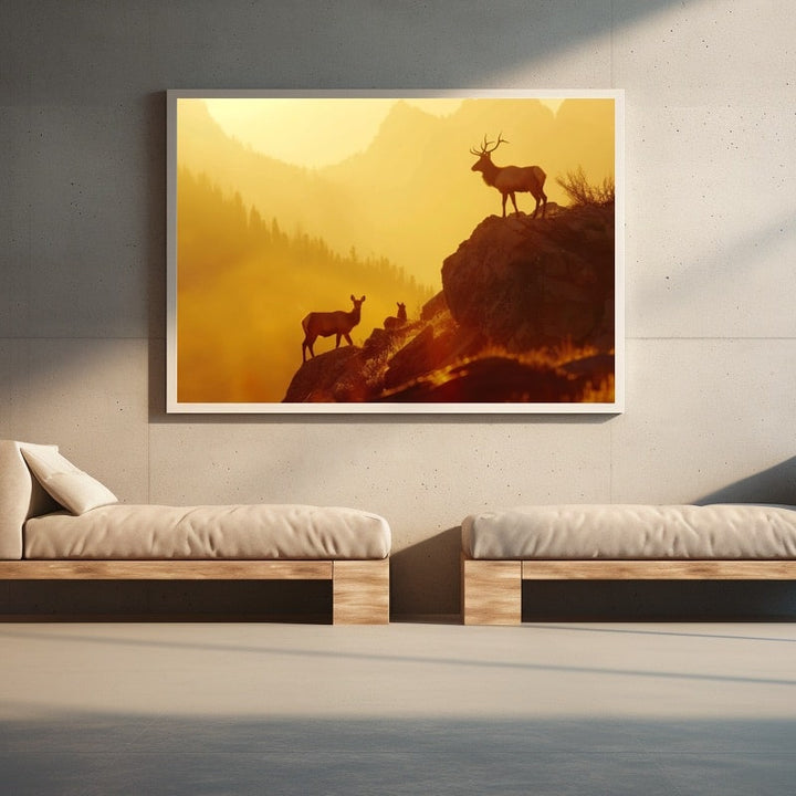 Tableau Animaux Montagne, art mural décoration nature