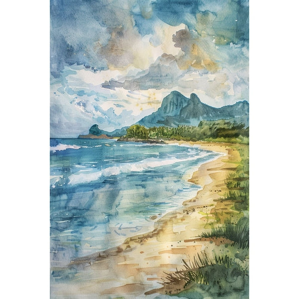 Tableau Aquarelle Bord de Mer, art mural décoration nature