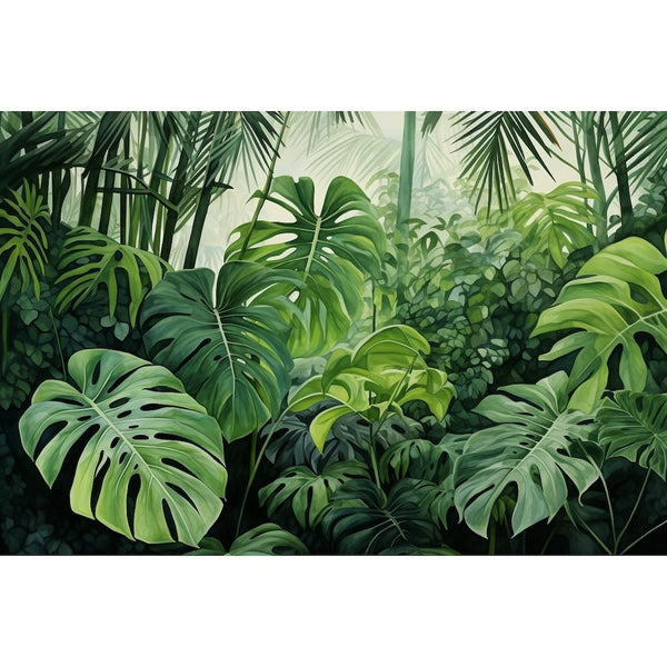 Tableau Feuilles Jungle Aquarelle, art mural décoration nature