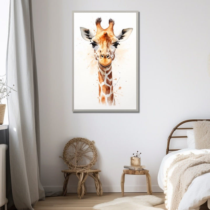 Tableau Aquarelle Girafe, art mural décoration nature