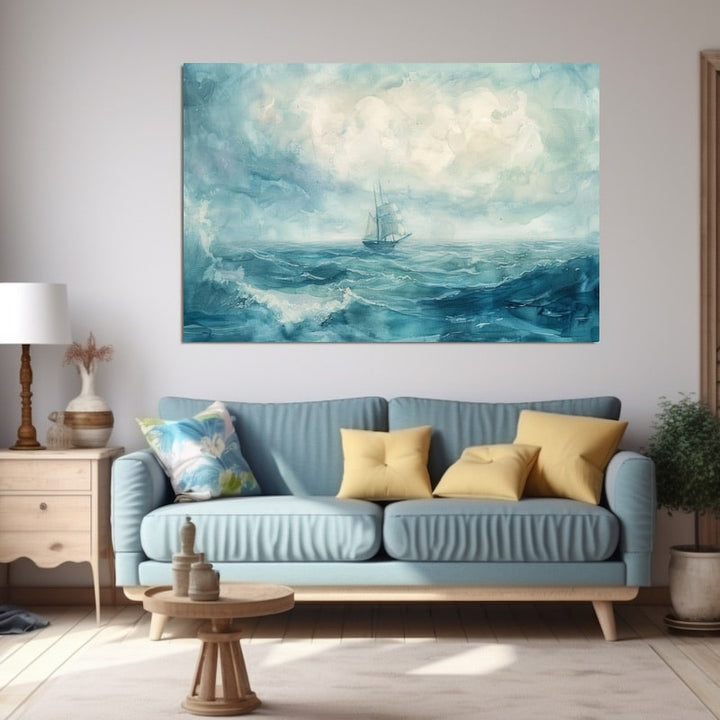 Tableau Aquarelle Mer, art mural décoration nature
