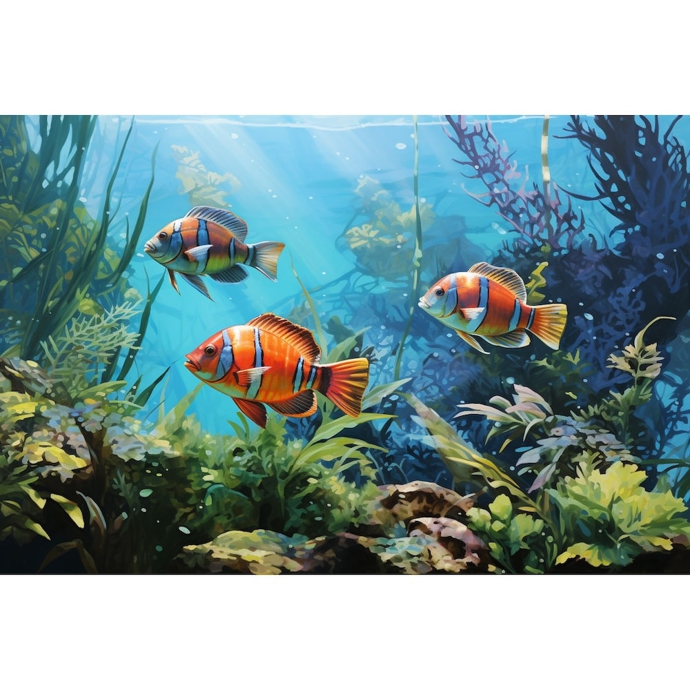 Tableau Poisson Aquarium, art mural décoration nature