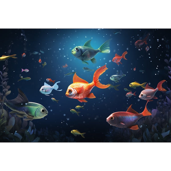 Tableau Aquarium Faux Poissons, art mural décoration nature