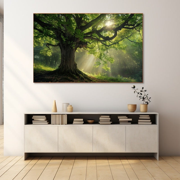 Tableau Chêne Majestueux en Forêt, art mural décoration nature