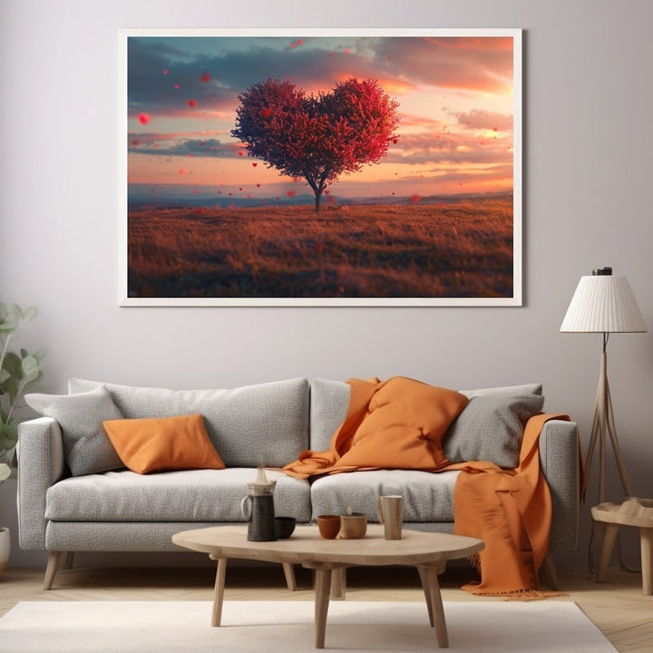 Tableau Arbre Coeur, art mural décoration nature