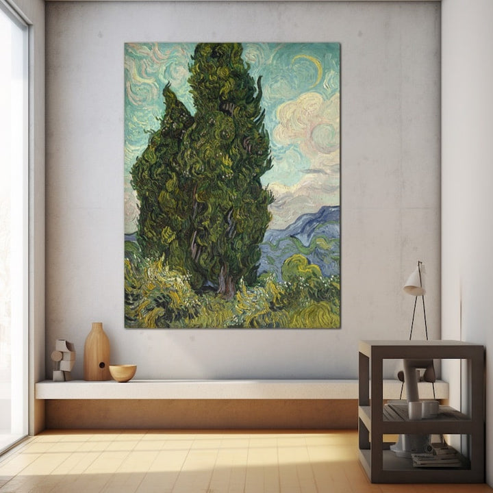 Tableau Arbre Van Gogh, art mural décoration nature