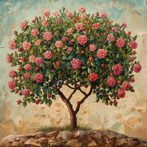 Tableau Arbre Rose, art mural décoration nature