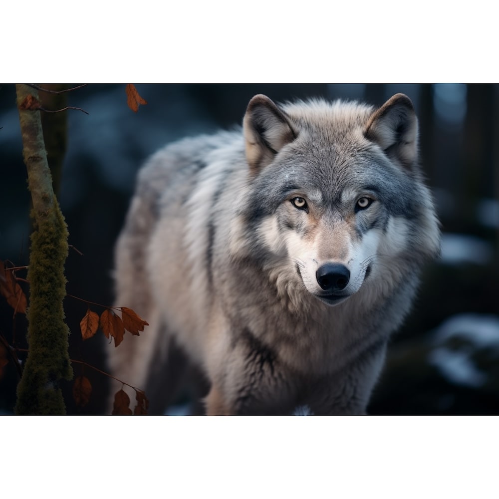 Tableau Argenté Loup
