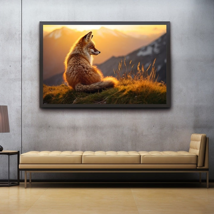 Tableau Arrière le Renard, art mural décoration nature
