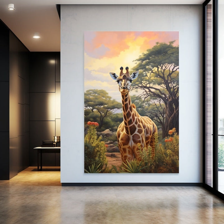 Tableau Art Girafe, art mural décoration nature