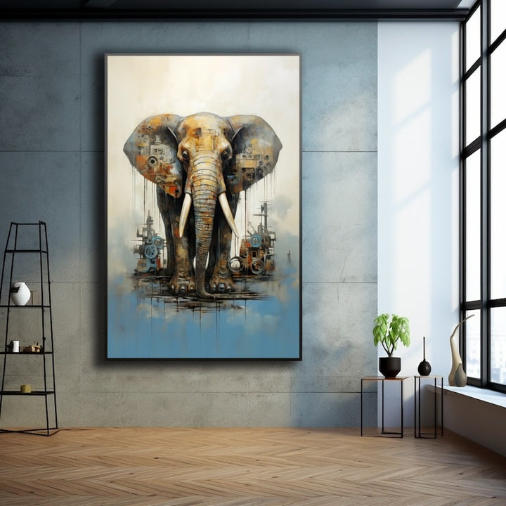 Tableau Art Moderne Éléphant, art mural décoration nature