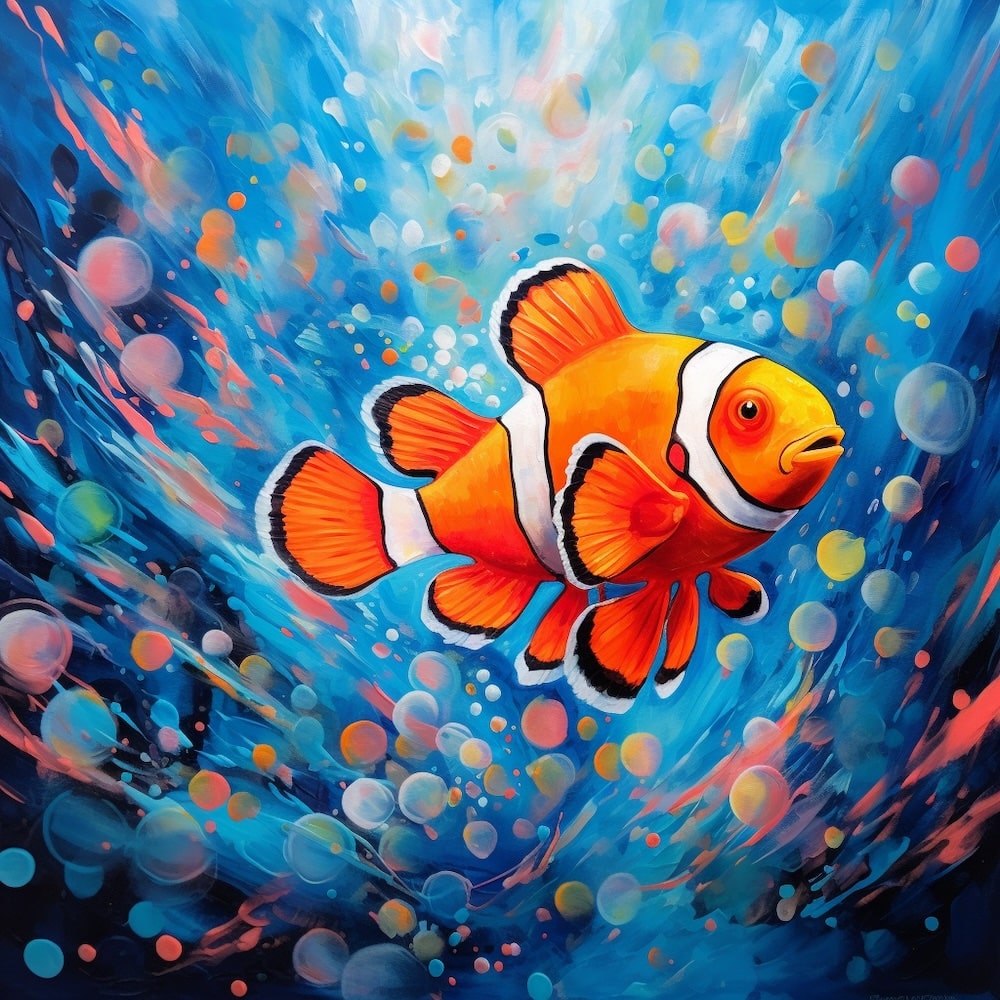 Tableau D'Art Poisson Clown, art mural décoration nature