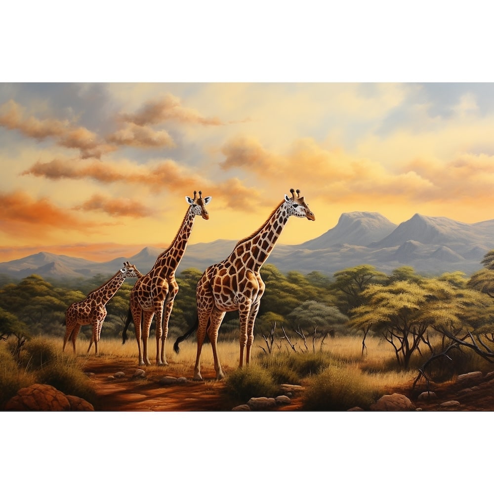 Tableau de Girafe Artistique, art mural décoration nature