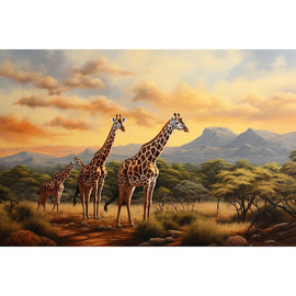 Tableau de Girafe Artistique, art mural décoration nature