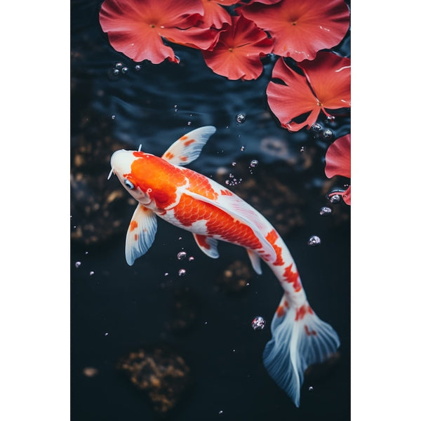 Tableau Poisson Asiatique, art mural décoration nature