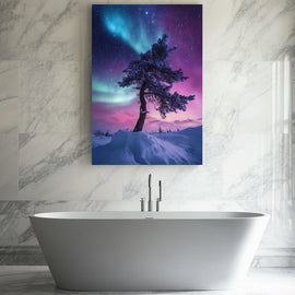 Tableau d'Aurore Boréale, art mural décoration nature