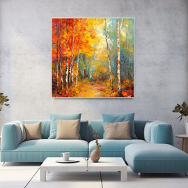 Tableau Automne Abstrait, art mural décoration nature