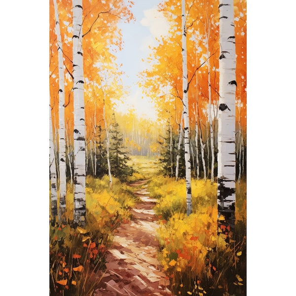 Tableau Bouleaux Automne, art mural décoration nature