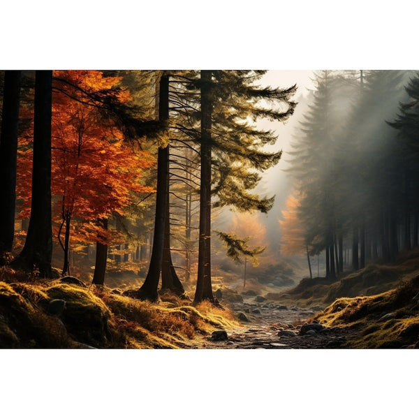 Tableau Forêt Mixte d'Automne, art mural décoration nature