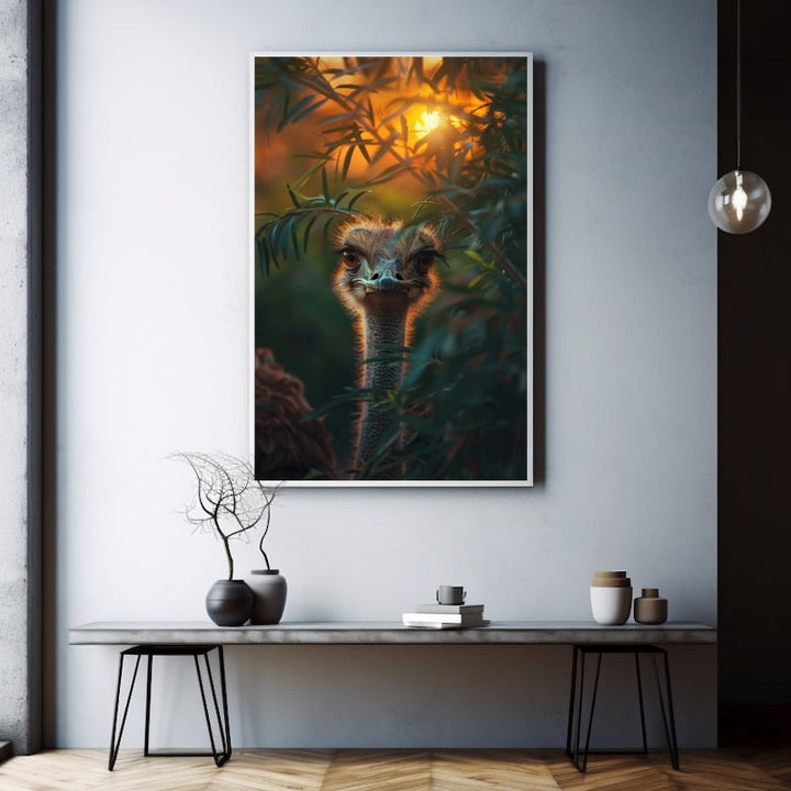 Tableau Autruche, art mural décoration nature