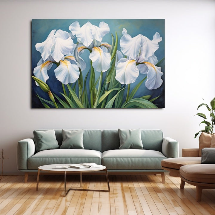 Tableau Avec 3 Iris Blancs