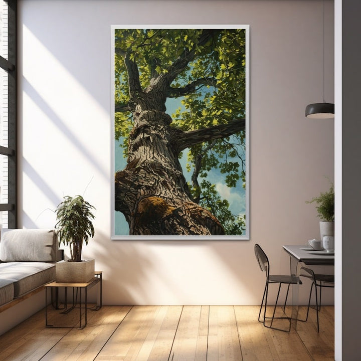 Tableau Vieux Chêne en Contre-Plongée, art mural décoration nature