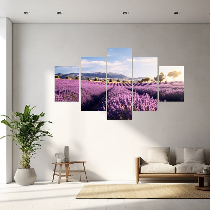 Tableau Plateau de Lavande en Fleur, art mural décoration nature