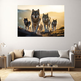 Tableau avec des Loups, art mural décoration nature