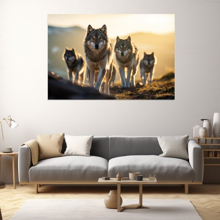 Tableau avec des Loups, art mural décoration nature