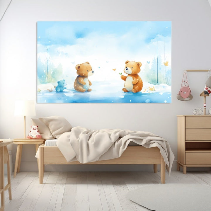 Tableau avec des Ours pour Bébé, art mural décoration nature