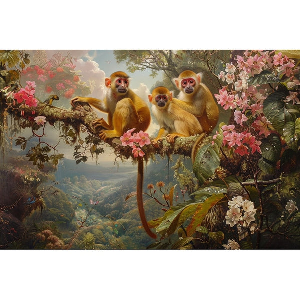 Tableau avec des Singes, art mural décoration nature