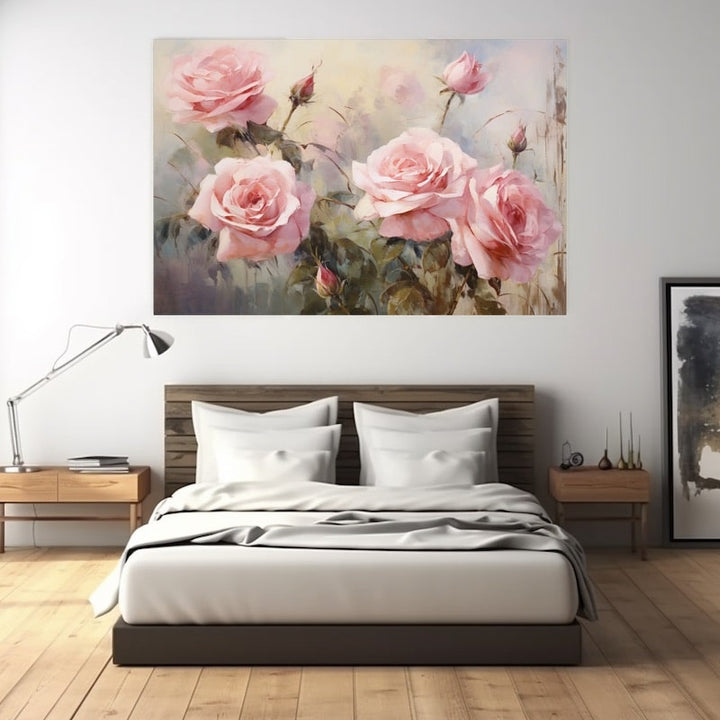 Tableau avec des Roses, art mural décoration nature