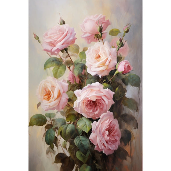 Tableau Bouquet de Roses de Jardin, art mural décoration nature