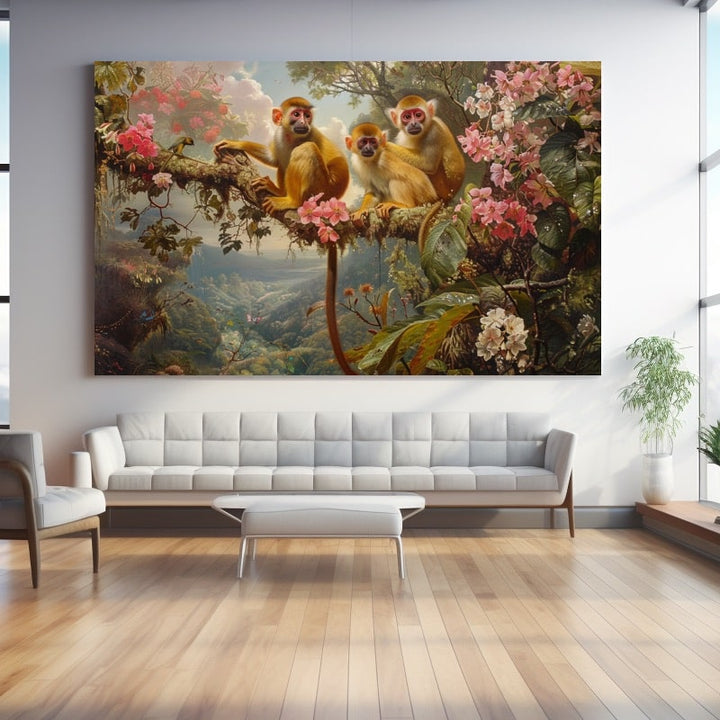 Tableau avec des Singes, art mural décoration nature