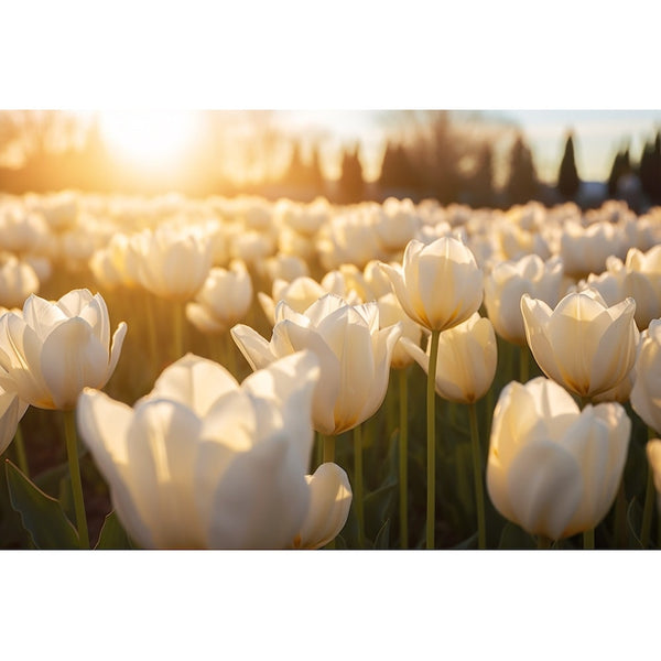 Toile Avec Des Tulipes Blanches